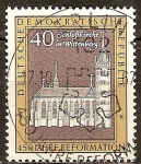 Sellos de Europa - Alemania -   Iglesia del castillo de Wittenberg 450 años de la Reforma (DDR).