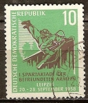 Stamps Germany -  I.Juegos de los ejércitos amigos,Leipzig 20a-28o Septiembre de 1958 (DDR).