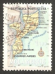 Sellos de Africa - Mozambique -  445 - Mapa