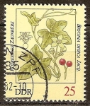 Stamps Germany -  Las plantas venenosas-Bayas rojas Bryony, Bryonia dioica Jacq (DDR).