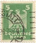 Stamps : Europe : Germany :  IMPERIO ALEMAN. SERIE BÁSICA REICHSADLER 5 Rpf. YVERT DR 349