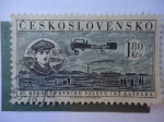 Stamps : Europe : Czechoslovakia :  50 Aniversario del Primer Vuelo de Inz Kaspara.