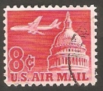 Sellos de America - Estados Unidos -  61 - Avión y El Capitolio
