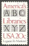 Sellos de America - Estados Unidos -  1445 - Bibliotecas americanas