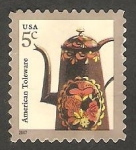 Stamps United States -  4106 - Artesanía, Cafetera decorada con flores
