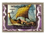 Stamps United Arab Emirates -  Los buques, de pequeño formato (Ajman)