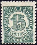 Stamps Spain -  ESPAÑA 1938 747 Sello Nuevo Serie Cifras 15c Yvert.614A