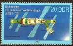 Stamps Germany -  10a aniv de los vuelos espaciales tripulados, la URSS y la RDA.