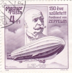 Stamps Hungary -  150 aniversario Ferdinand von Zeppelin