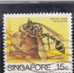 Sellos de Asia - Singapur -  abeja