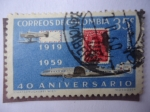 Stamps Colombia -  40 Aniversario del Correo de Colombia 1919-1959.