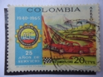 Stamps Colombia -  25 Años de Servicio, Automovil Club De Colombia 1940-1965