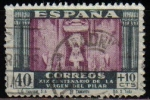 Sellos de Europa - Espa�a -  España 1939 893 Sello º XIX Centenario de la Venida de la Virgen del Pilar a Zaragoza Camarin de Ntr