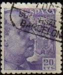 Stamps Spain -  ESPAÑA 1940 922 Sello º General Franco 20c