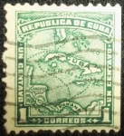 Stamps Cuba -  Mapa de Cuba