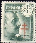 Stamps Spain -  ESPAÑA 1940 937 Sello Nuevo General Franco Pro Tuberculosos