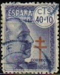 Stamps Spain -  ESPAÑA 1940 938 Sello General Franco Pro Tuberculosos Usado