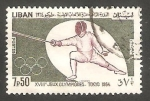 Stamps Lebanon -  248 - Olimpiadas de Tokyo, esgrima