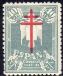 Sellos de Europa - España -  ESPAÑA 1942 959 Sello Nuevo Pro Tuberculosos Cruz de Lorena en Carmin