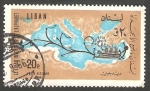 Stamps Lebanon -  383 - Mapa del Meditterráneo