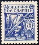 Stamps Spain -  ESPAÑA 1944 979 Sello Nuevo Milenario de Castilla Armadura Fernan González