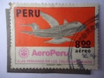 Stamps Peru -  AéroPerú- Jet y Gaviota- Alas Peruanas en los Cielos del Mundo