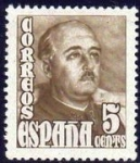 Stamps Europe - Spain -  ESPAÑA 1948 1020 Sello Nuevo General Franco 5c c/charnela Espana Spain Espagne Spagna Spanje Spanien