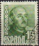 Sellos de Europa - Espa�a -  ESPAÑA 1948 1021 Sello General Franco 15c Usado Stamps