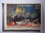 Stamps Colombia -  Centenario de La Constitucción 1886-1986 - Pintura de: R. Vasquez A.