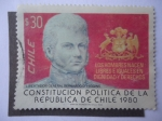 Stamps Chile -  Bernardo O´Higgin  (1778-1842)
