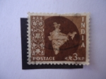Stamps : Asia : India :  Mapa - S/I  277.