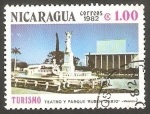 Stamps Nicaragua -  1209 - Teatro y Parque Ruben Dario