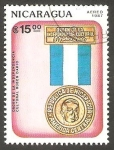 Stamps Nicaragua -  1188 - Orden la la Independencia cultural Rube Dario, medalla