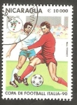 Stamps Nicaragua -  1527 - Mundial de fútbol Italia 90