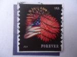Stamps United States -  Bandera Estrellada-Fuerte McHenry - Luces de Navidad 2014 - USA-Forever (sin Valor) 