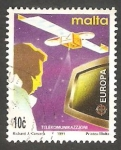 Stamps : Europe : Malta :  833 - Europa Cept, satélite de telecomunicaciones y televisión