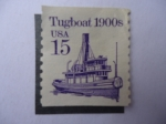 Stamps Spain -  Tugboat 1900s-USA.