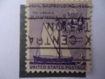 Stamps United States -  1607 Shipbuilding 1957-The Virgfinia Of Sagadahock - Contrucción Naval