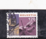 Stamps Switzerland -  violín y campanario