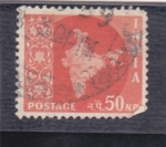 Stamps India -  mapa de la India