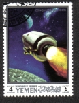 Stamps Yemen -  Proyectos de investigación Apolo 10 y lunares