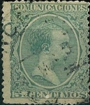 Stamps : Europe : Spain :  Alfonso XIII Tipo pelón