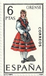 Stamps Spain -  TRAJES TÍPICOS REGIONALES. GRUPO III. Nº 35. OURENSE. EDIFIL 1908