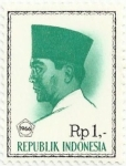 Stamps Indonesia -  SERIE BÁSICA PRESIDENTE SUKARNO. VALOR FACIAL 1 RUPIA. YVERT ID 465