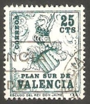 Stamps Spain -   1 -  Plan Sur de Valencia, Escudo del Rey D. Jaime