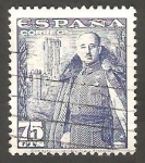 Stamps Spain -  1031 - General Franco y Castillo de la Mota