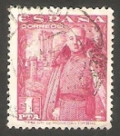 Stamps Spain -  1032 - General Franco y Castillo de la Mota
