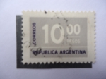 Sellos de America - Argentina -  Cifras-Diez Pesos-República Argentina.