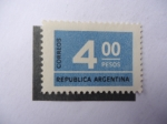 Stamps Argentina -  Cifras-Cuatro Pesos-República Argentina.