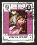 Stamps Yemen -  El ángel anunciando , por Lotto